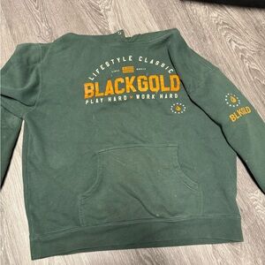 Green Sweatshirt with Bold Orange Print